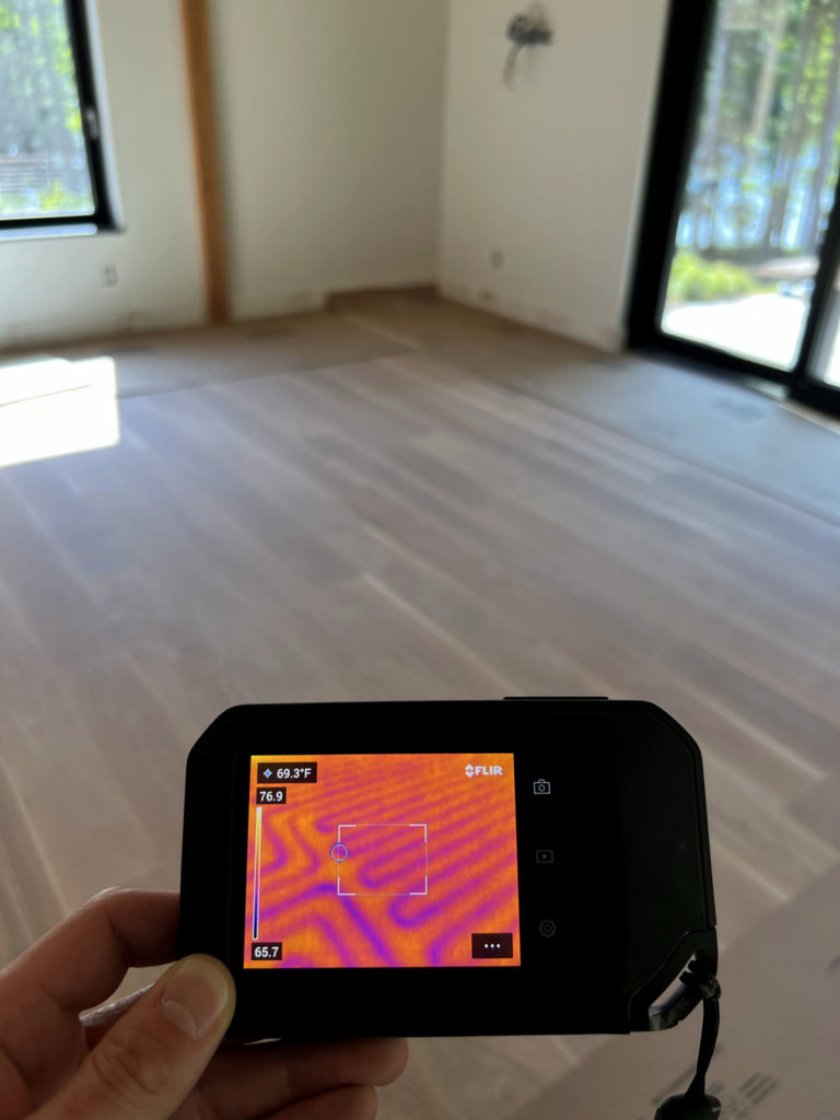 Radiant floor cooling using Messana Controls and mSense room comfort sensors.
