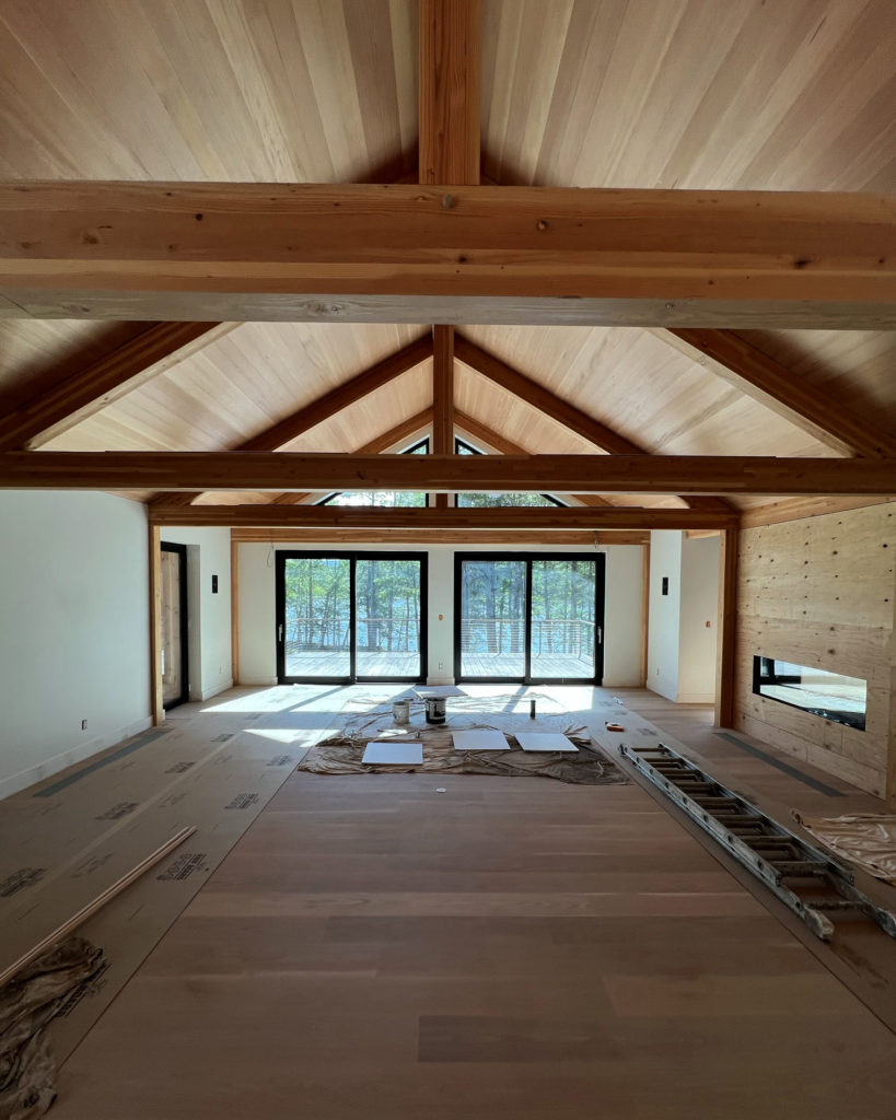 Internal photo of home in Salisbury, CT, that utilizes a geothermal heat pump with radiant floors and fan coils for heating and cooling.