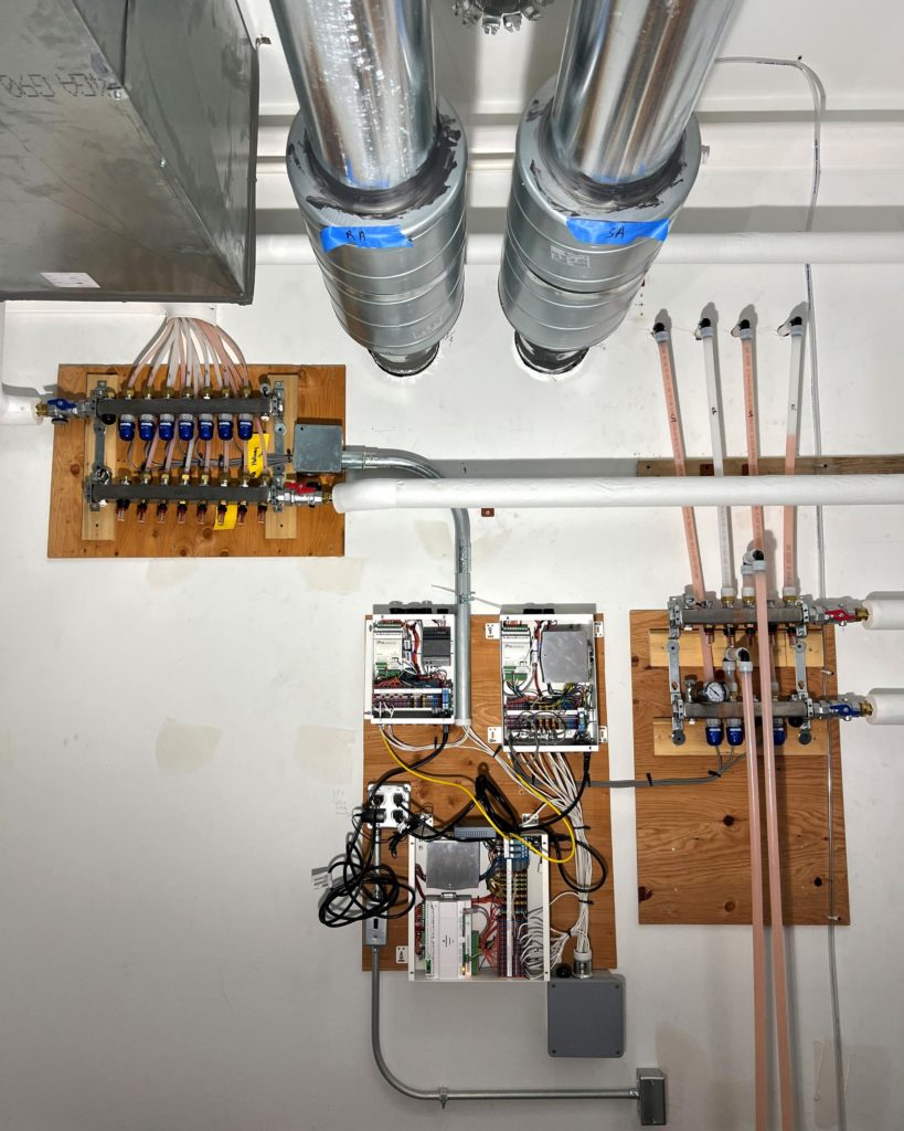 Messana Controls managing hydronic heating and cooling via fan coils and radiant floors.