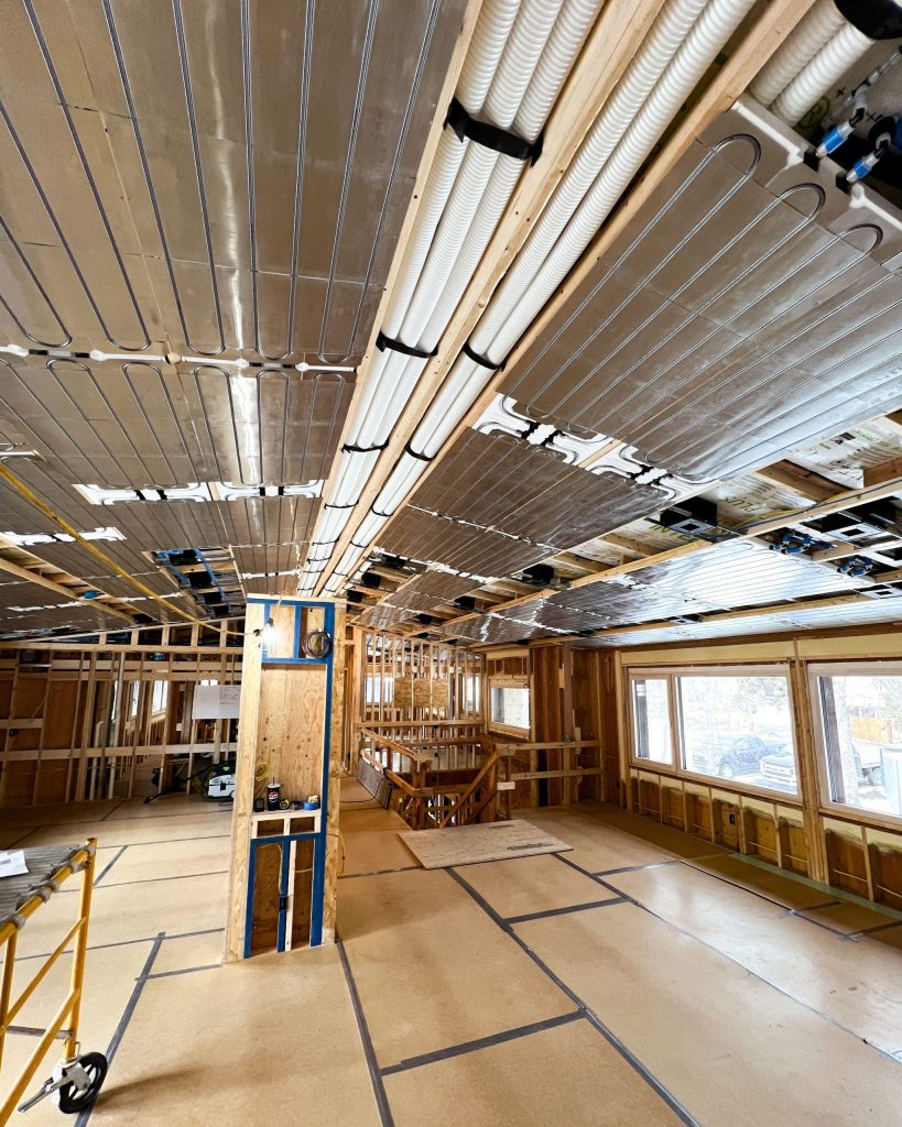 Radiant Ceiling Installation in Bozeman, Montana.