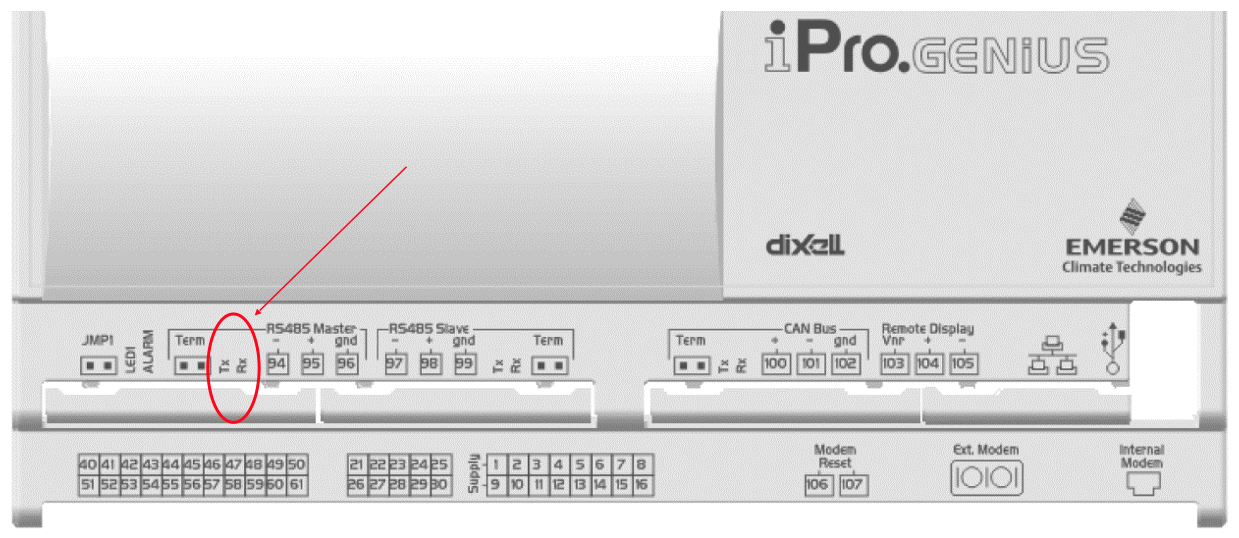 LED to indicate whether the controller is transmitting or receiving data.