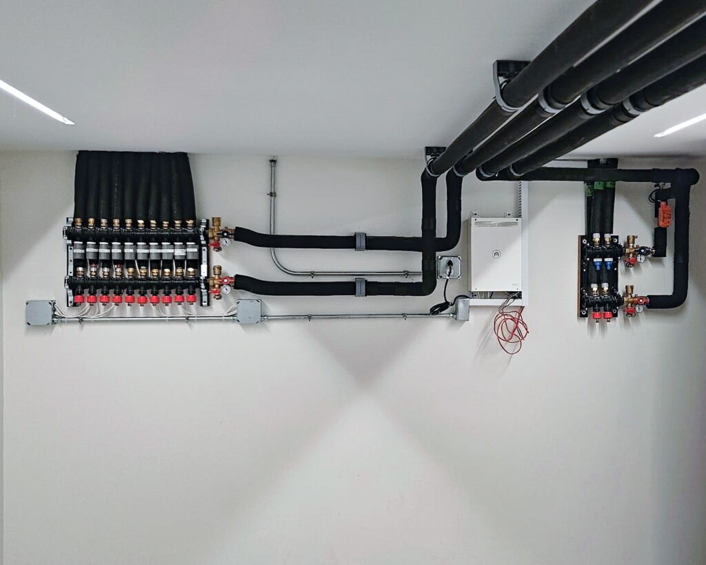 mZone module managing radiant heating and cooling manifold.