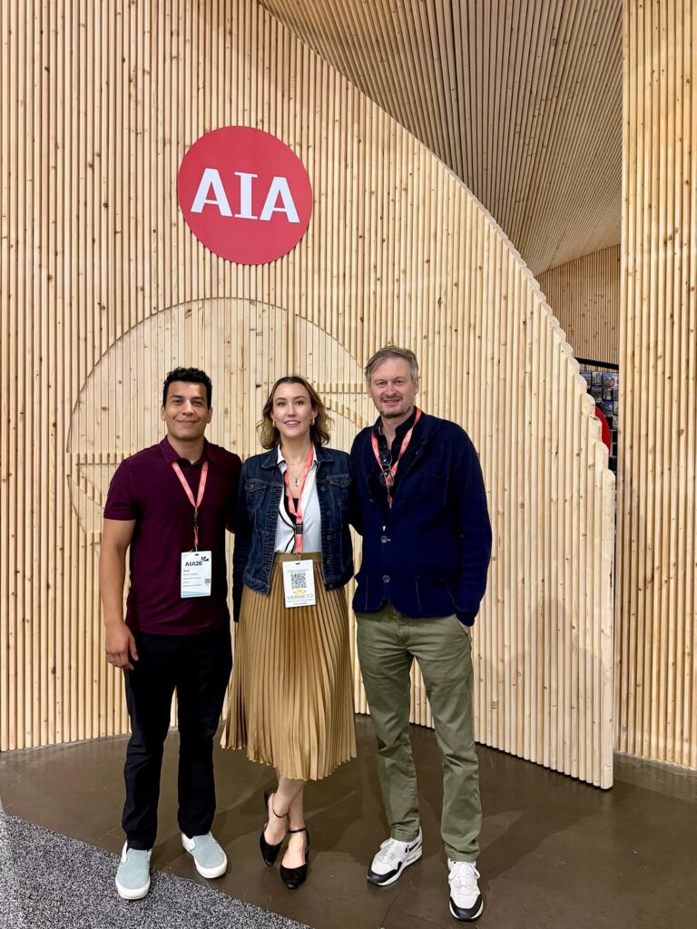 Saul, Cassandra, and Francesco at the AIA Architecture Expo